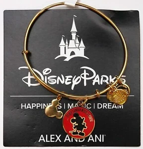 Neu Disney Alex und Ani Alles begann mit einer Maus Gold Mickey Armreif Armband - Bild 1 von 4