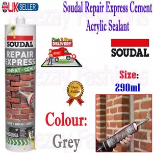 Cartucho sellador acrílico de cemento expreso Soudal reparación junta gris grieta 290 ml - Imagen 1 de 5