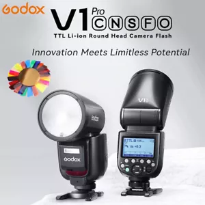 Godox V1 Pro TTL Round Head Camera Flash Light for Canon Nikon Sony Fuji Olympus - Picture 1 of 12