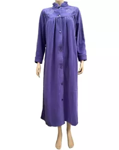 Ladies Givoni Purple Violet Long Length Button Dressing Gown Bath Robe (83) - Picture 1 of 4