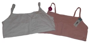NEW BUNDLE LOT 2 FRUIT OF THE LOOM SPORTS BRA GRAY PINK COTTON LADIES WOMENS 44 - Picture 1 of 4