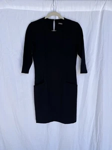 J. McLaughlin Ponte Knit Sheath Dress Solid Black Womens Size Small - Picture 1 of 5