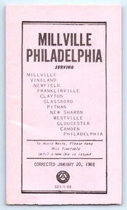 Fahrplan Öffentlicher Dienst Bus Philadelphia PA nach Millville NJ 20. Januar 1968 - Bild 1 von 2