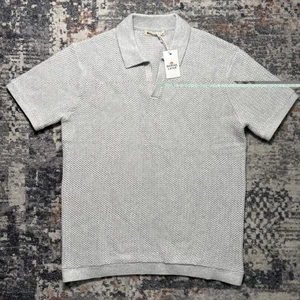 Marine Layer Conrad Pullover Polo Herren Haferflocken Grau Größe: S Neu mit Etikett - Bild 1 von 5