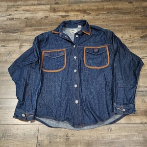 Vintage Chaus Sport Blue Denim Button Down Long Sleeve no size tag 2288 - Picture 1 of 6