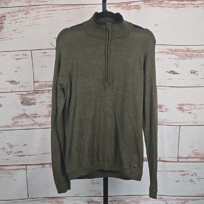Smartwool Mens Kiva Ridge 1/2 zip pullover sweater merino blend green Size Med - Image 1 of 4