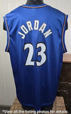 Camiseta deportiva de baloncesto Michael Jordan Champion para hombre talla 44 vintage Wizards azul Foto 1 de 4