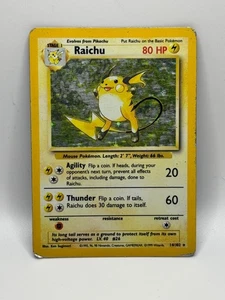 1999 Raichu Hologram Rare Holo Pokemon Card 14/102 - Picture 1 of 2