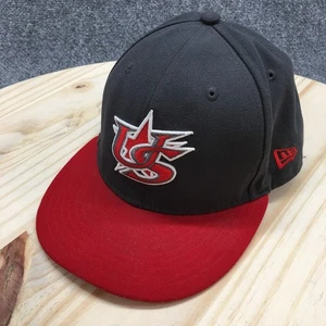 USA New Era Snapback Hat Mens Gray 7 1/4 Fitted Flat Brim Embroidered Logo - Picture 1 of 15