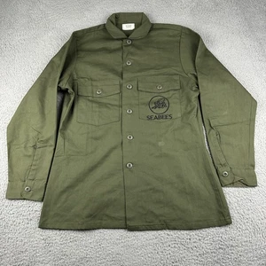 Vintage US Navy Seabees Shirt Mens 15.5x33 Utility Workwear Military 80s OG-507 - Picture 1 of 8