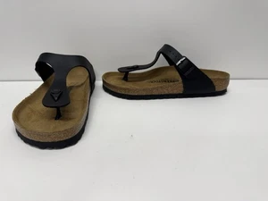 Sandalias Birkenstock Gizeh Unisex Cuero - Negras EU 39 US 8 Talla - Imagen 1 de 4
