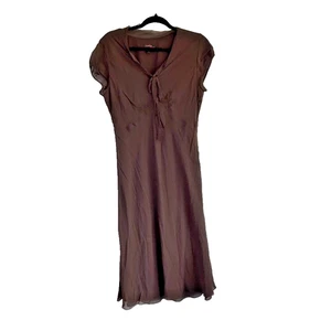 Cynthia Howie Chocolate Brown Maxi Silk Vintage Fairy 90s Fall Women's 12 - Picture 1 of 11