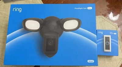Ring Floodlight Cam Pro 2K & Ring Wired Doorbell Pro BUNDLE - Brand New Sealed - Image 1 of 3