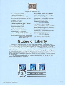 #0102 (34c) Liberty (3 tipi) #3451-3453 Pagina ricordo - Foto 1 di 1