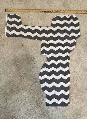 Gray Grey Chevron Cotton OOP Fabric~Remnant~Piece Scrap - Image 1 of 3