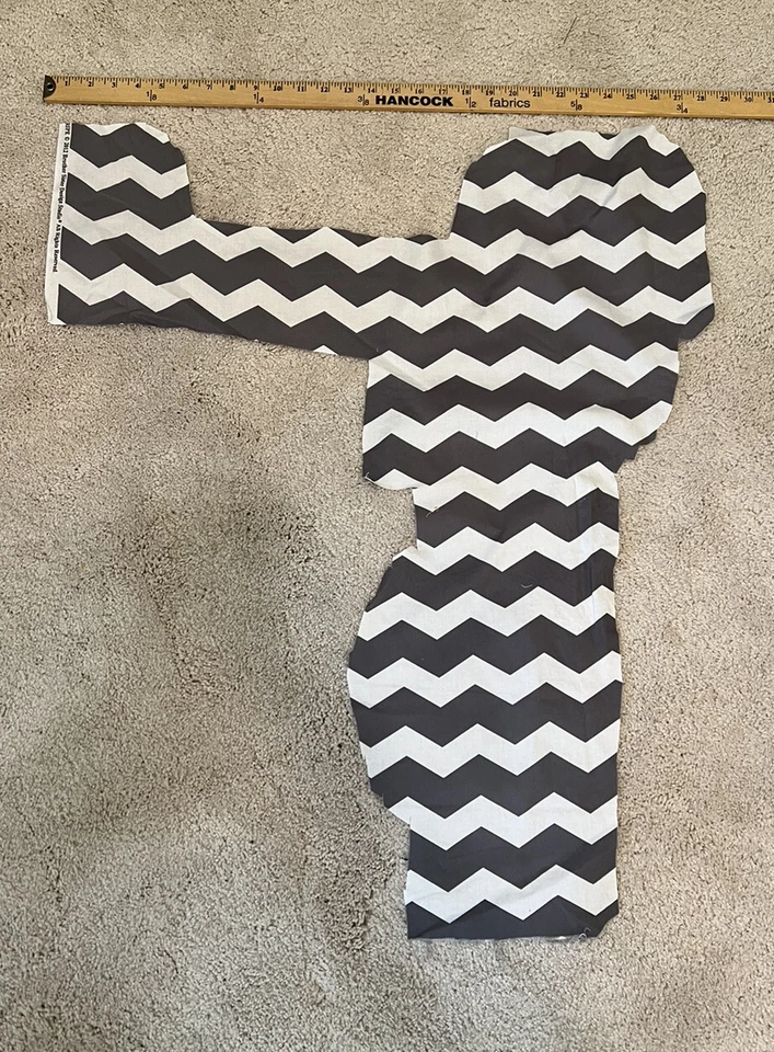 Gray Grey Chevron Cotton OOP Fabric~Remnant~Piece Scrap - Image 1 of 3