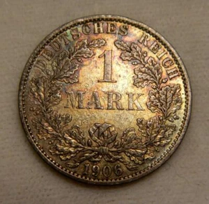 Germany 1906A 1 Mark KM14 AU (toned) - Wilhelm II - Picture 1 of 2