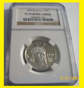 1999 W Platinum American Eagle $50 NGC PF 70 Ultra Cameo - Picture 1 of 1