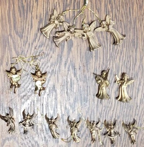 Mini Gold Angel & cherubs CHRISTMAS Ornaments With Instruments 1.25-.50 lot 15 - Picture 1 of 7
