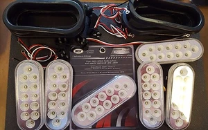 (6) 12 LED Trux Dual Revolution 6" Oval Clear Lens Stop Tail Turn Back-Up Kit - Picture 1 of 6