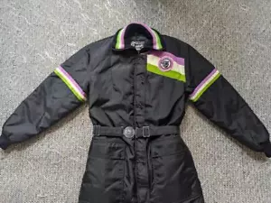 vintage USA made 1970s snowmobile ARCTIC CAT one piece S ski SUIT nylon 1PC - Picture 1 of 12