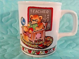 Vintage 1982 Lucy & Me, Lucy Rigg, Enesco Teddy Bearm Teacher Coffee Mug Cup - Picture 1 of 12