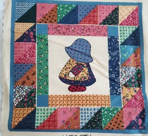 2 Cotton Fabric Panels Sunbonnet Sue Quilt Squares by Little Quilts 17" x 44" ea - Picture 1 of 8