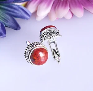 Christmas Gift Red Sonoran Jasper Cufflinks 925 Silver Jewelry Men's Accessories - Picture 1 of 5