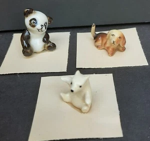 Vintage Hagen Renaker Polar Bear, Panda & Puppy Porcelain Figurines Lot of 3 - Picture 1 of 14