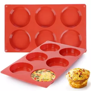 Muffin Top Pan Silicone Bite Molds 3 Inch Egg Mold for Breakfast Sandwiches - Picture 1 of 9