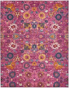 8' X 10' Fuchsia Floral Power Loom Area Rug - Picture 1 of 5
