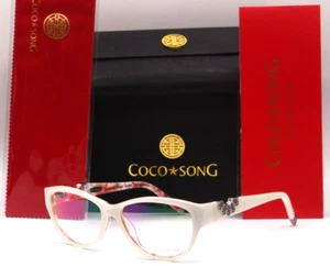 NEW COCO SONG IN BLOOM COL. 4 IVORY/RED COLLAGE EYEGLASSES AUTHENTIC 53-15 ! - Picture 1 of 4