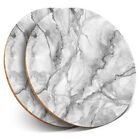 2 x Coasters bw - Grey White Marble Effect Pattern  #43767