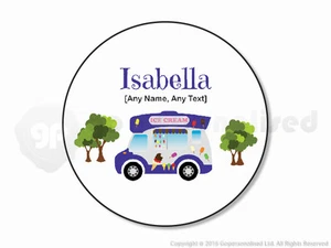 Personalised Gift Ice Cream Van Coaster Cone Scoop Driver Vendor Truck Round #1 - Picture 1 of 3
