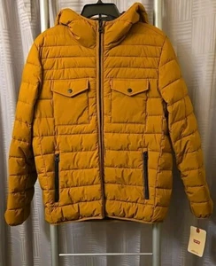 Neu mit Etikett braune Levi’s gefütterte Steppjacke mit Kapuze für Herren Small Streetwear - Bild 1 von 11
