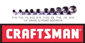 CRAFTSMAN 10 pc 1/4" DR STANDARD SAE 12 POINT SHALLOW SOCKET SET - Picture 1 of 1
