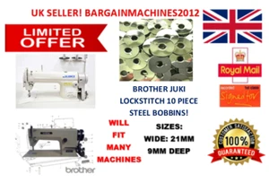 (10PES) STEEL BOBBIN BROTHER JUKI ETC LOCKSTITCH INDUSTRIAL SEWING MACHINE PART  - Picture 1 of 4