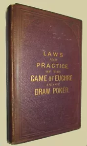 CHARLES MEEHAN Laws and Practice of the Game of Euchre 1877 Rules DRAW POKER - Picture 1 of 3
