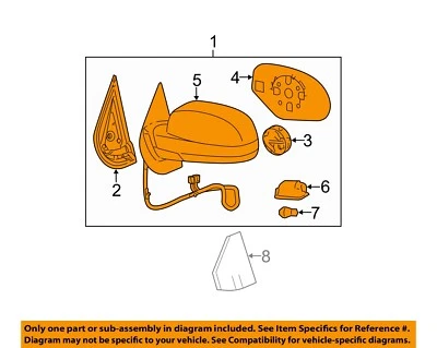 GM OEM Door Side Rear View-Mirror Assy Right 20809948 - Image 1 of 2