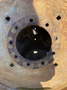 One 18.4-34 Used Rice And Cane R2 Tire Mounted On 9 Hole Wheel - Picture 1 of 3