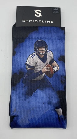 Men's Strideline Carson Wentz Indianapolis Colts Fog Socks Size M/L (8-12) New Cover