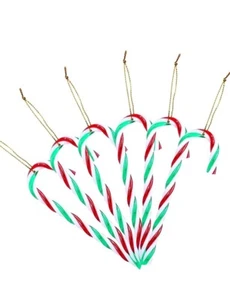 12x Twisted Christmas Kunststoff Zuckerrohr Weihnachtsbaum Hängendes Ornament Urlaub - Bild 1 von 3