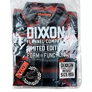 DIXXON Flannel "Resist" Men's 2XL XXL Snap Button Plaid Orange Shirt - Picture 1 of 12