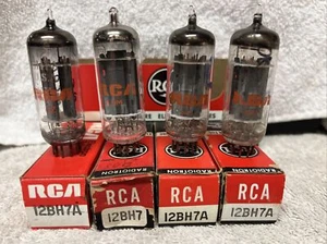 lot of 4 NOS Rca 12BH7A / 12BH7 tubes Amplitrex AT1000 tested NOS NIB - Picture 1 of 9