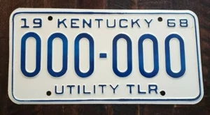 Rara targa campione rimorchio utilitario KENTUCKY 1968 # 000 - 000 - Foto 1 di 3
