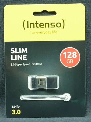 Intenso Slim Line 128 Go USB 3.0 Clé SlimLine Noir 3532491 NEUF OVP - Photo 1/2