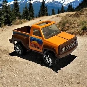 Vintage Tonka 56 Pick-Up Truck Brown Square Body Step Side Bed 9" Metal Plastic - Picture 1 of 14