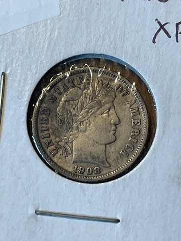 1908D Barber Dime XF Cover