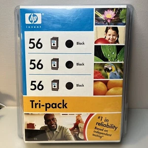 Genuine HP 56 (2) Pack Black Ink Cartridges C8812BN Open Box SEALED Cartridges - Picture 1 of 9