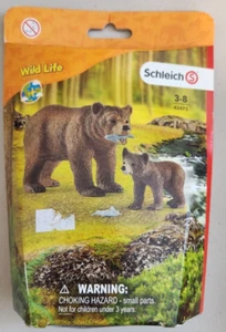NUEVO - Schleich Oso Pardo Madre con Cachorro + 2 Peces 42473 Vida Silvestre Juego de 4 Piezas - Imagen 1 de 1